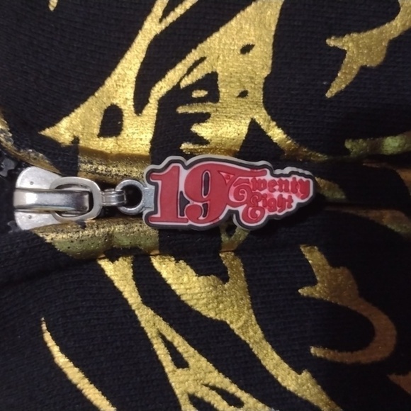 Disney 1928 Black & Gold Zip Front Sweatshirt Jacket xl - Picture 4 of 13